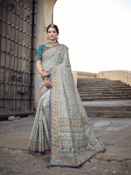 Designer Grey Saree