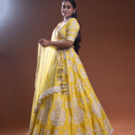Designer Silk Bright Yellow Lehenga Choli - Image 2