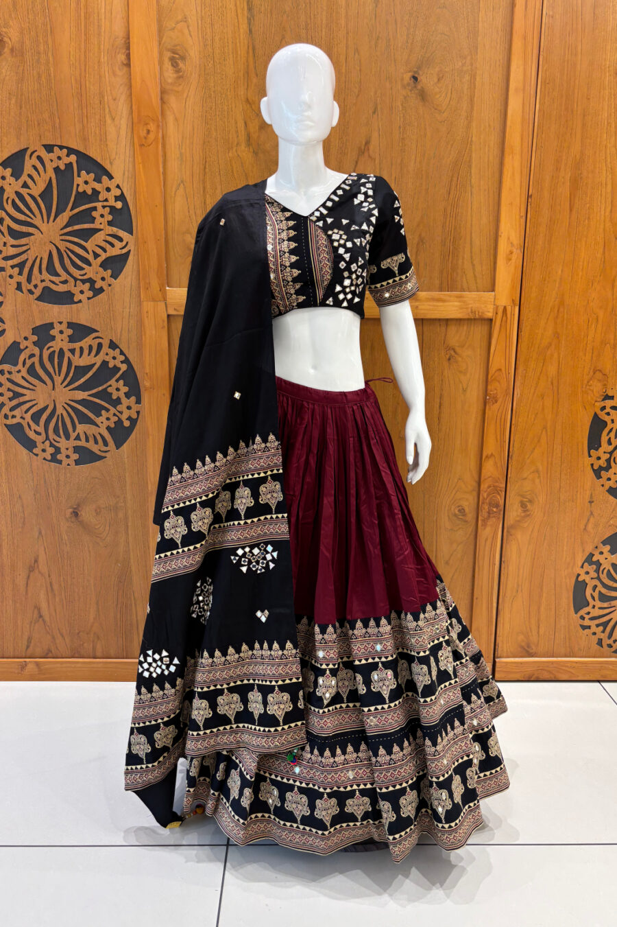 Black & Maroon Navratri Choli