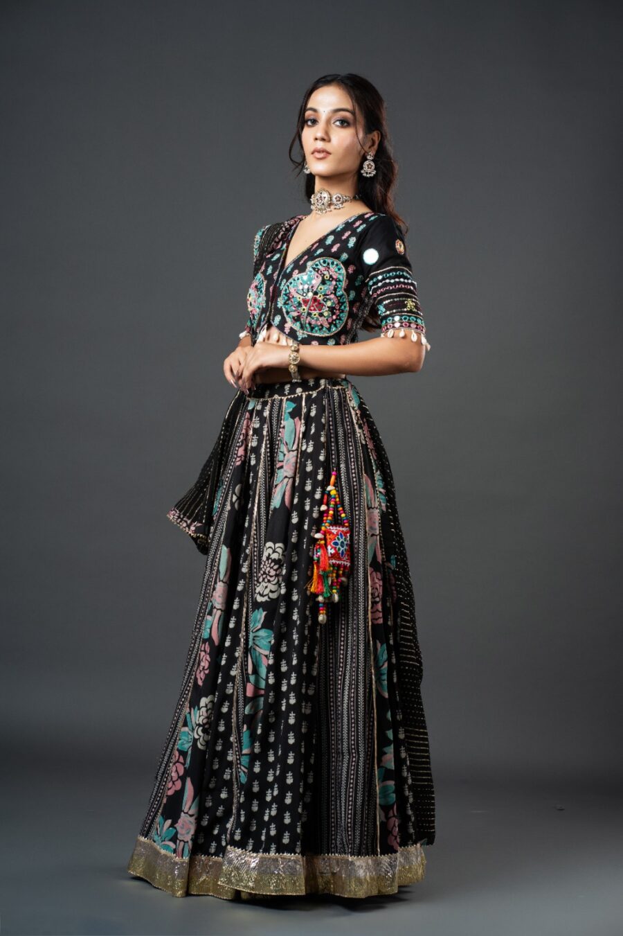 Black Navratri Chaniya Choli - Image 2