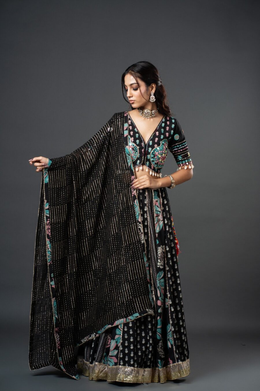 Black Navratri Chaniya Choli - Image 3