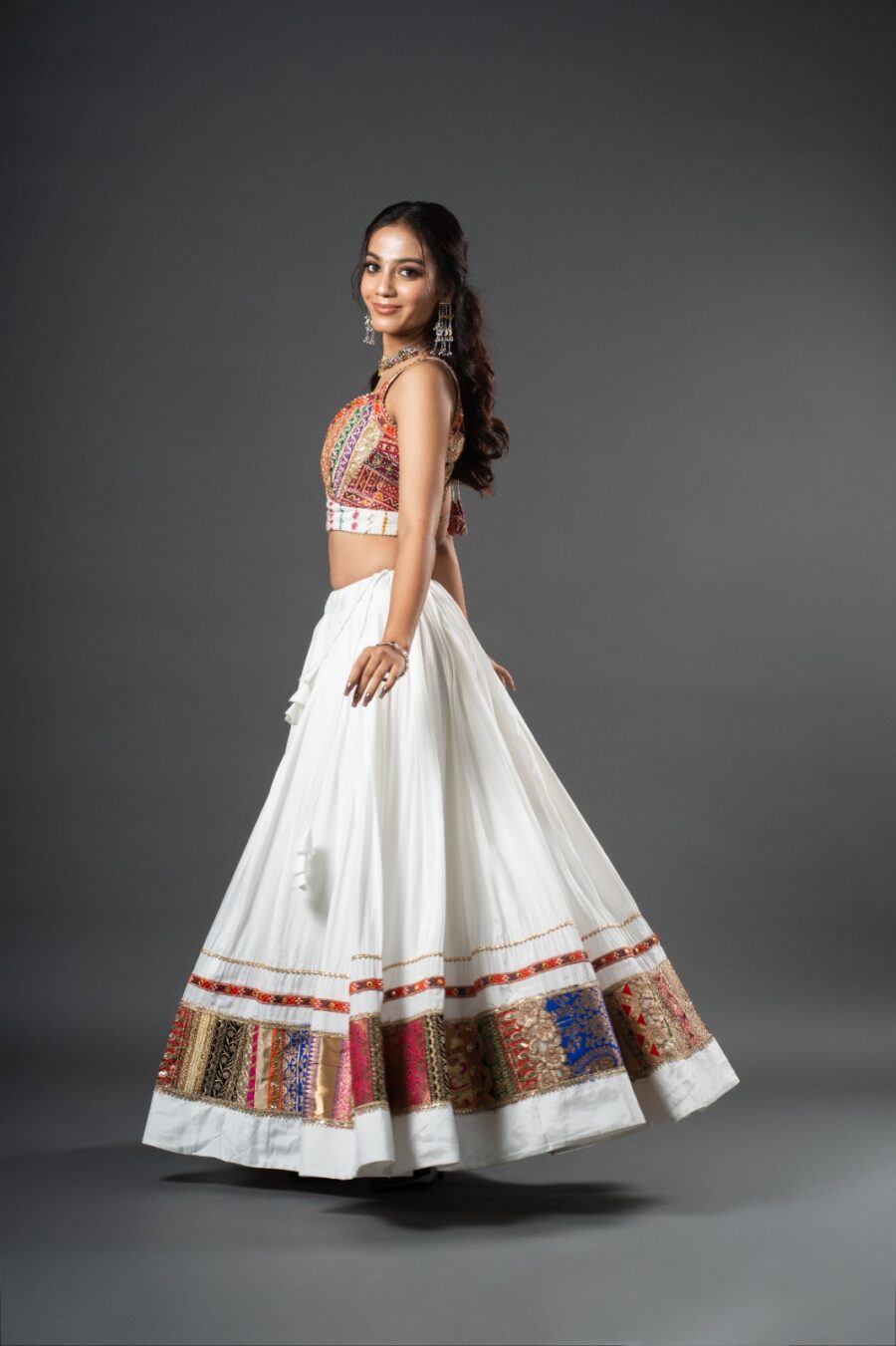 White Navratri Chaniya Choli - Image 4