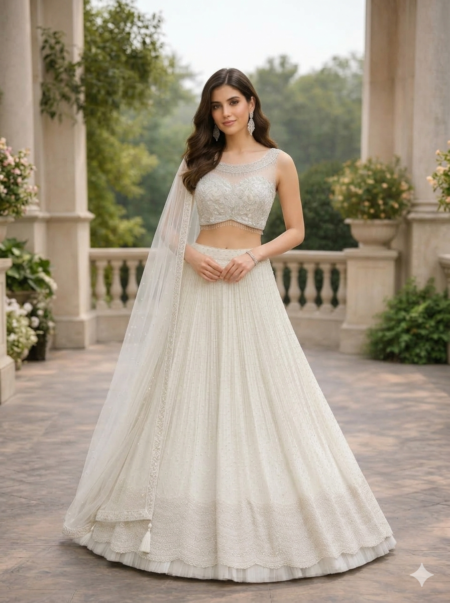 Ivory Grace Pearl Lehenga
