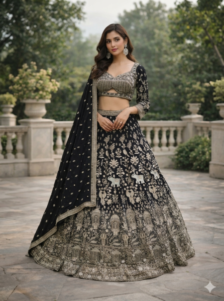 Midnight Royale Heritage Lehenga