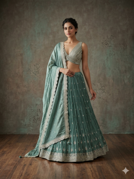 Emerald Elegance Lehenga Set